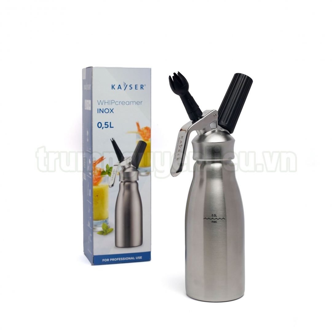 Bình Làm Kem Tươi Kayser Inox 0,5L