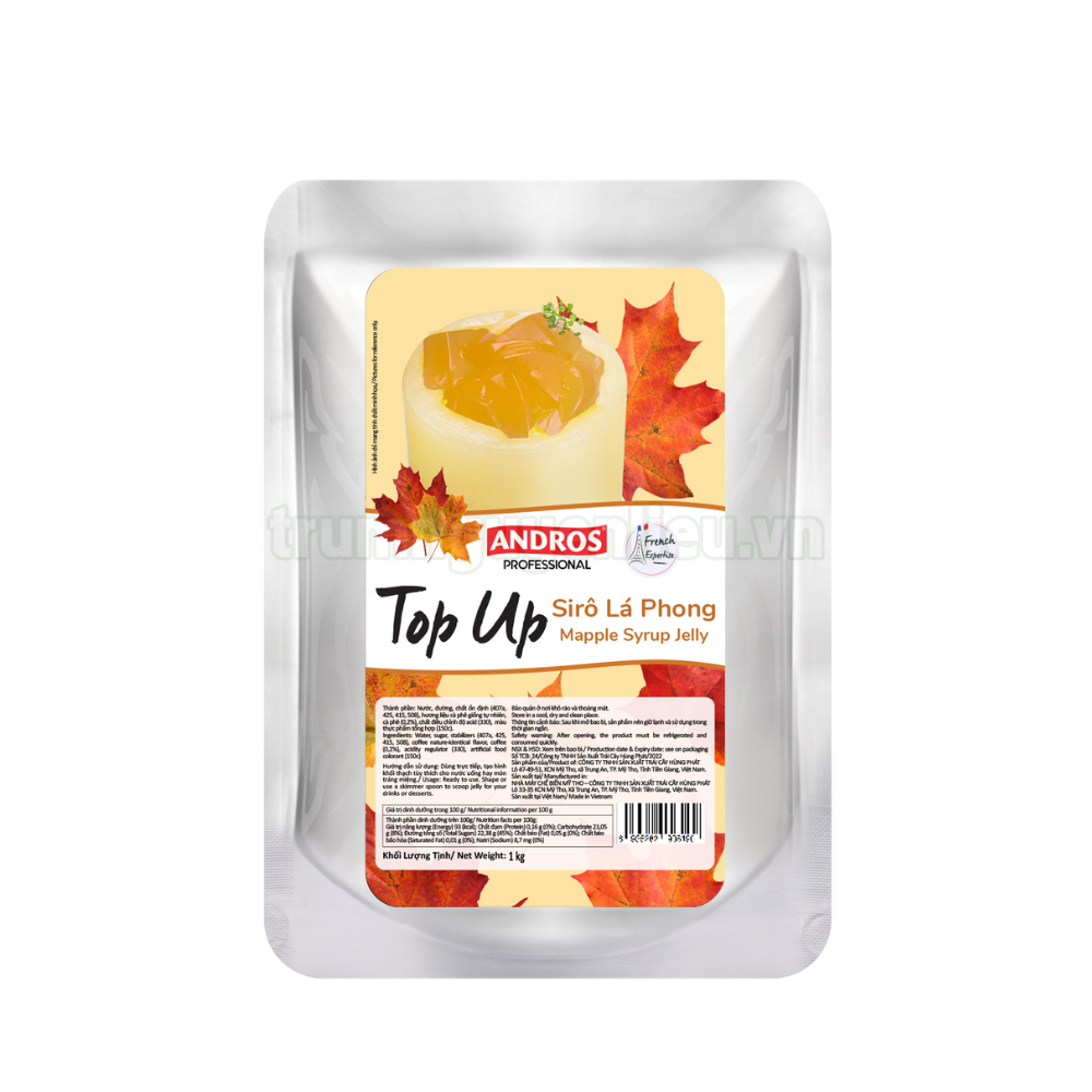 Thạch Top Up Hương Lá Phong Andros (Top Up Maple Falvoured Jelly) - túi 1kg