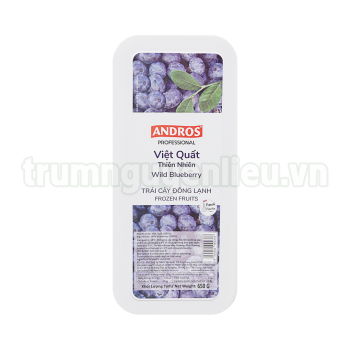 Việt Quất Thiên Nhiên Nguyên Trái Đông Lạnh Andros 650gr