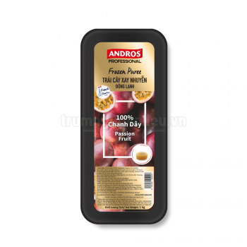 Chanh dây xay nhuyễn đông lạnh Andros (Passion Fruit Frozen Puree 100%) - hộp 1kg